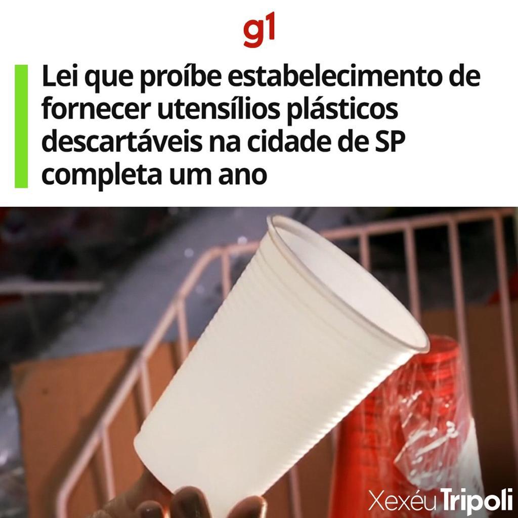 Lei que proíbe estabelecimentos de fornecer utensílios plásticos descartáveis na cidade de SP completa um ano.
