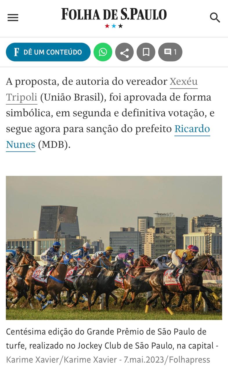 Câmara de SP aprova projeto que acaba com corridas de cavalo do Jockey Club